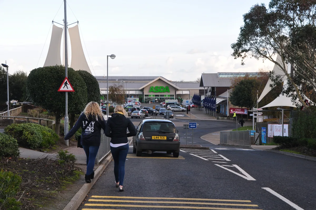 Entrance to Atlantic Village shopping centre in Bideford in 2014