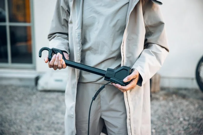 Close-up of the EasyFold 3 bike attachment arm